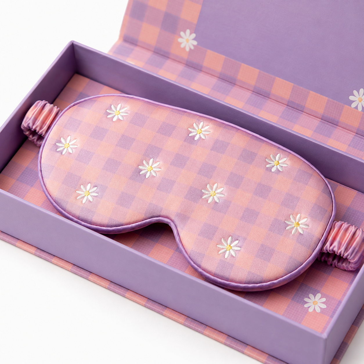 Embroidered Sleep Mask | Soft, Comfortable & Adjustable Eye Mask for Bedtime, Naps & Travel