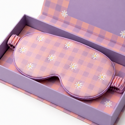 Embroidered Sleep Mask | Soft, Comfortable & Adjustable Eye Mask for Bedtime, Naps & Travel