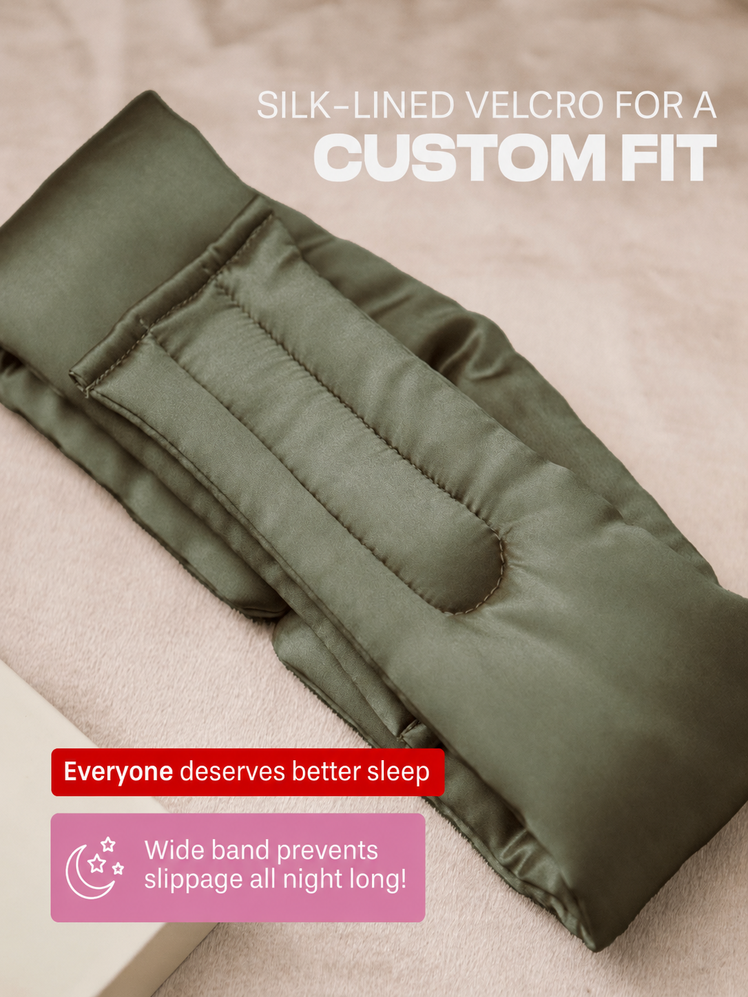 Cloud-Like 3D Blackout Sleep Mask | Wide No-Pressure Eye Mask for Side Sleepers, Naps & Travel