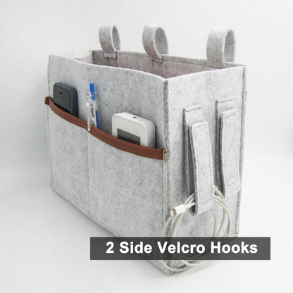 Multifunction Felt Bedside Storage Organizer | Bedside Caddy for Dorm Beds and Sofa Armrests, Multi-Pocket Hanging Organizer for Phones, Books, and Water Bottles