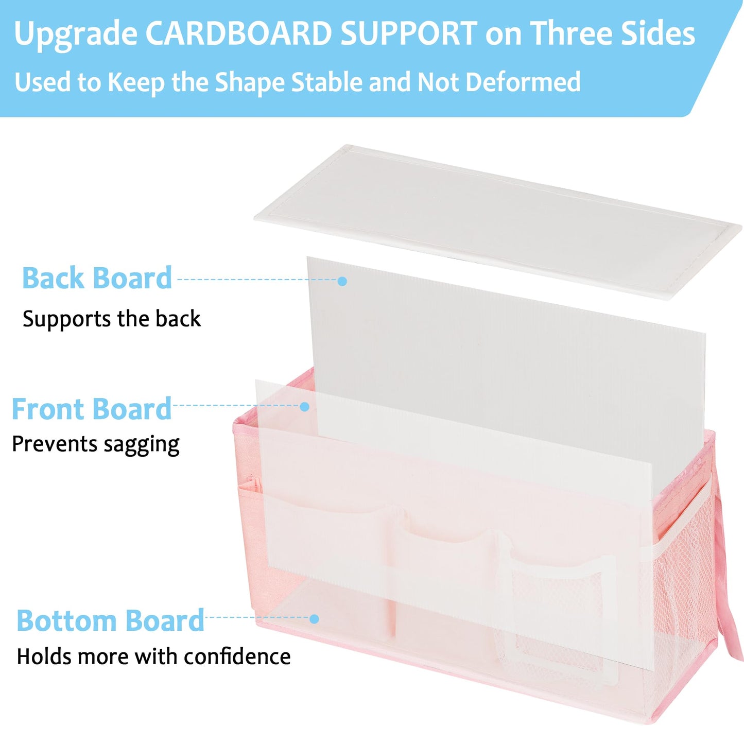 Reinforced Bedside Hanging Organizer | Bunk Bed Caddy, Crib Storage Bag, Large-Capacity Multi-Pocket Bedside Organizer That Holds Its Shape