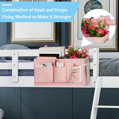 Reinforced Bedside Hanging Organizer | Bunk Bed Caddy, Crib Storage Bag, Large-Capacity Multi-Pocket Bedside Organizer That Holds Its Shape