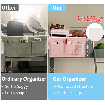 Reinforced Bedside Hanging Organizer | Bunk Bed Caddy, Crib Storage Bag, Large-Capacity Multi-Pocket Bedside Organizer That Holds Its Shape