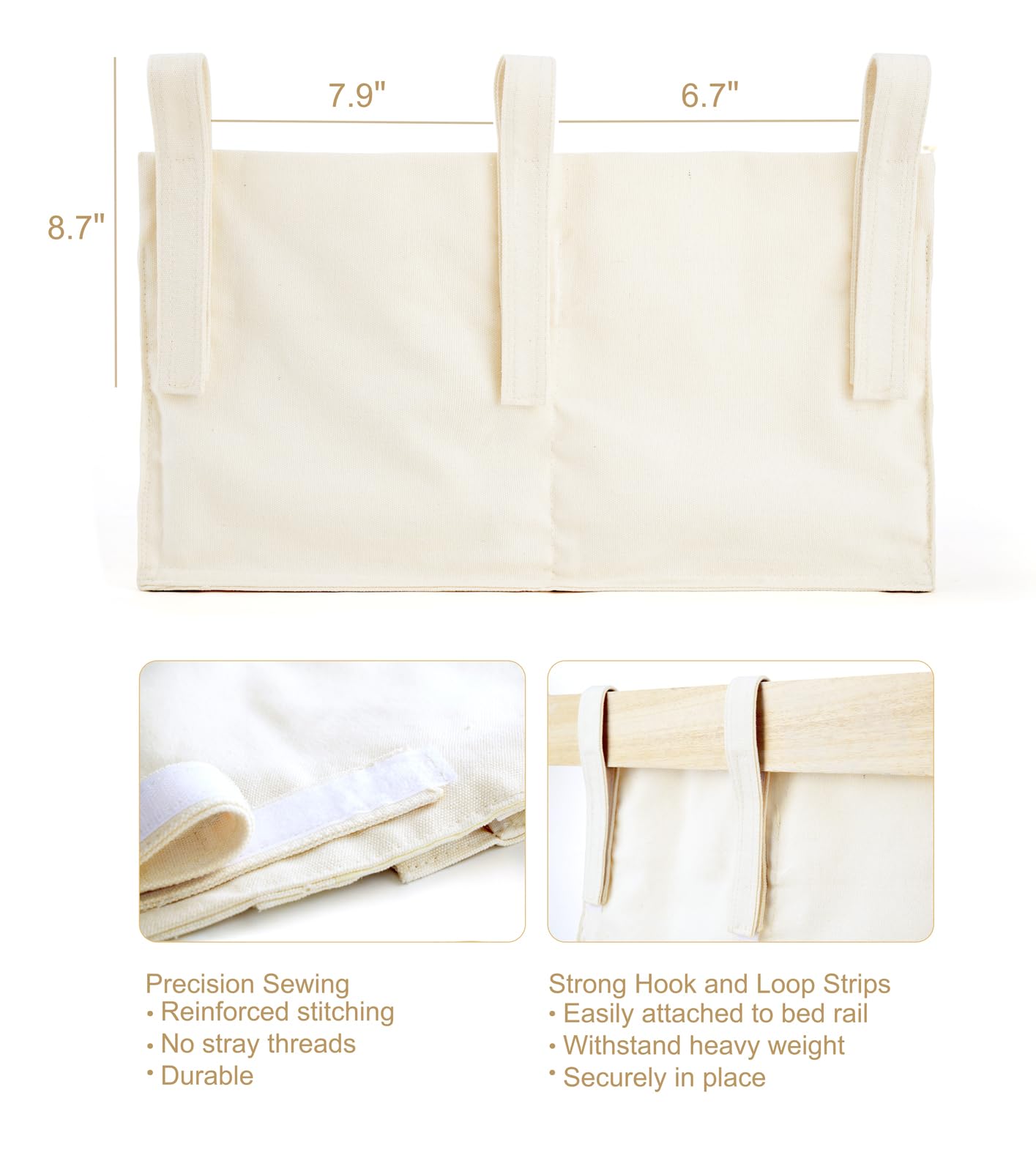 Bedside Hanging Storage Organizer | Bunk Bed Caddy, Crib Storage Bag, Multi-Pocket Hanging Organizer for Diapers and Daily Essentials