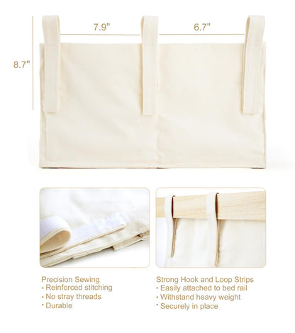 Bedside Hanging Storage Organizer | Bunk Bed Caddy, Crib Storage Bag, Multi-Pocket Hanging Organizer for Diapers and Daily Essentials