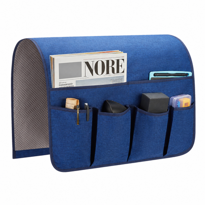 Non-Slip Sofa Armrest Organizer | 6-Pocket Storage Caddy for Remote Controls, Phones, and Tablets, No-Installation Side Organizer for Sofas and Bedsides
