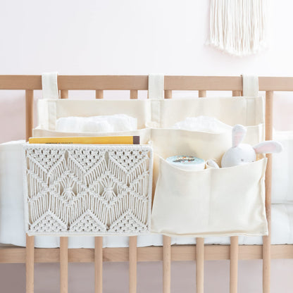 Bedside Hanging Storage Organizer | Bunk Bed Caddy, Crib Storage Bag, Multi-Pocket Hanging Organizer for Diapers and Daily Essentials