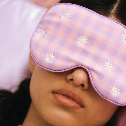 Embroidered Sleep Mask | Soft, Comfortable & Adjustable Eye Mask for Bedtime, Naps & Travel