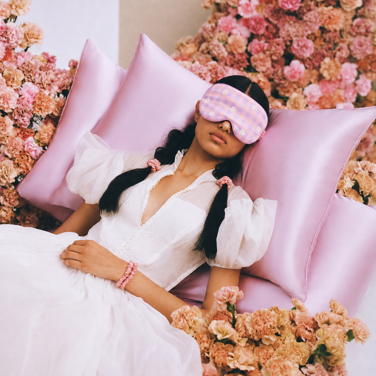 Embroidered Sleep Mask | Soft, Comfortable & Adjustable Eye Mask for Bedtime, Naps & Travel