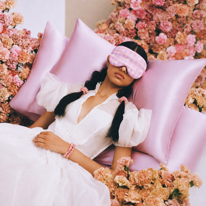 Embroidered Sleep Mask | Soft, Comfortable & Adjustable Eye Mask for Bedtime, Naps & Travel