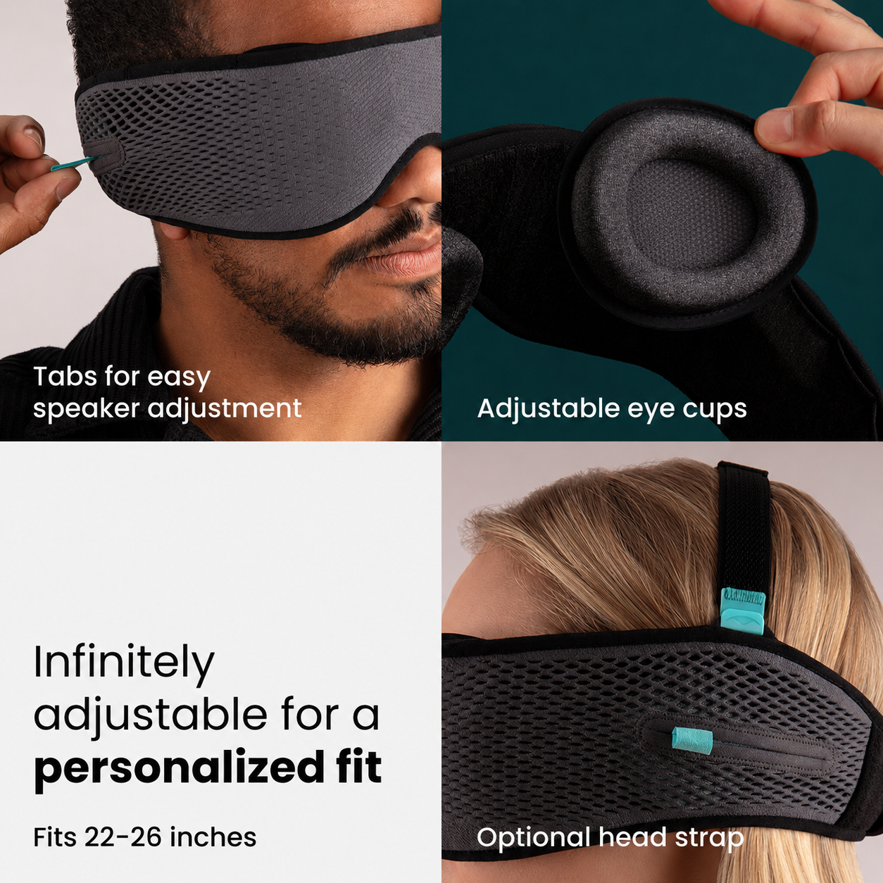 Bluetooth Sleep Headphones Eye Mask | Ultra-Thin 3D Blackout Sleep Mask with Built-In Bluetooth Speakers for Side Sleepers, Naps & Travel