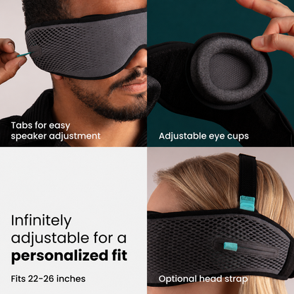 Bluetooth Sleep Headphones Eye Mask | Ultra-Thin 3D Blackout Sleep Mask with Built-In Bluetooth Speakers for Side Sleepers, Naps & Travel