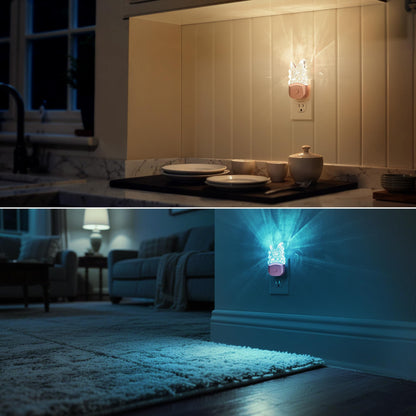 Butterfly RGB Plug-In Sensor Night Light | Auto On/Off Color Night Light for Kids’ Rooms, Bedroom, Hallway, and Ambient Lighting Without Blocking a Second Outlet