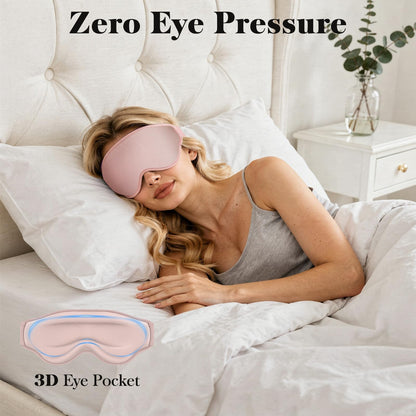 3D Blackout Sleep Mask | 100% Light Blocking, Zero Eye Pressure for Side Sleeping, Naps & Travel