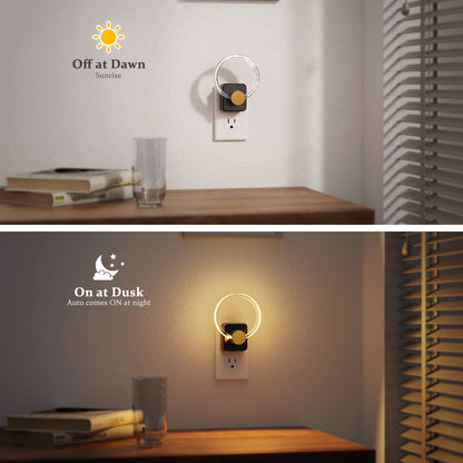180° Rotating RGB Plug-In Sensor Night Light | 10-Color Dimmable Night Light for Bedroom, Hallway, and Stairs with Auto On/Off