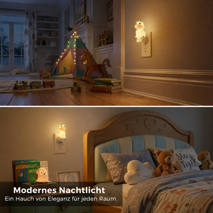 Dinosaur Plug-In Night Light | Auto Sensor Kids Night Light with Adjustable Brightness, 3000K Warm White / RGB Color Night Light for Bedroom and Nursery
