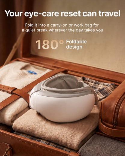 Voice-Controlled Eye Massager | 5 Massage Modes, Heat Therapy & 15-Minute Timer for Eye Fatigue, Naps & Travel