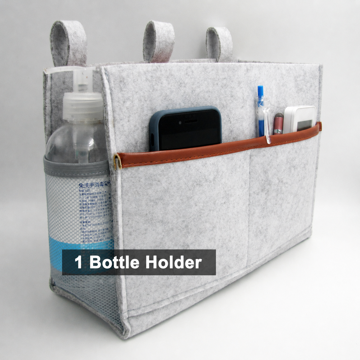 Multifunction Felt Bedside Storage Organizer | Bedside Caddy for Dorm Beds and Sofa Armrests, Multi-Pocket Hanging Organizer for Phones, Books, and Water Bottles