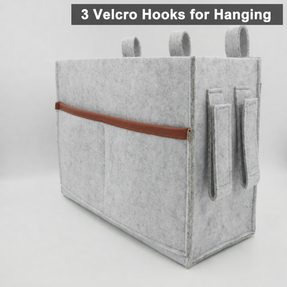 Multifunction Felt Bedside Storage Organizer | Bedside Caddy for Dorm Beds and Sofa Armrests, Multi-Pocket Hanging Organizer for Phones, Books, and Water Bottles